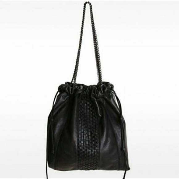 Linea Pelle Handbags - Linea Pelle Collection Rare JULES Black Chain Tote